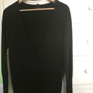 Long sleeve, long black cardigan